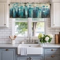 thumbnail image 2 of Abstract Ombre Blue Print Art Window Valance Curtain Graffiti Rod Pocket Short Curtain for Living Room, Bedroom & Kitchen Window Decor 42x12in, 2 of 8