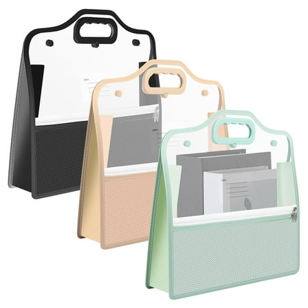 HKJUNFEI 3Pcs Paper Storage Organizer with Portable Handle Large Capacity Expandable Scrapbook Storage for Scrapbook