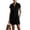 Black, variant on Women's Half-Zip Short Sleeve Summer Dress, Casual Loose Fit Solid Mini Shift Dress, Comfy Everyday Sun Dress