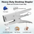 thumbnail image 3 of Desktop Stapler Heavy Duty, 1 Set Handheld Plier Stapler No Jam with Staples Remover and 1000 Blue 26/6 Staples Set for Office Supplies Workplace Paperwork Cardboard, Silver, 3 of 6