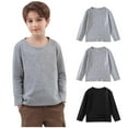 thumbnail image 2 of fatyb Boys Girls 3 Pack Long Sleeve Tee Shirts Crewneck Cotton Tshirts Lightweight Undershirts for Kids, 2 of 7