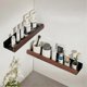 thumbnail image 5 of Black Walnut Wood Bathroom Storage Rack Wall Mounted Light Luxury Living Room Non Perforated Bathro, 5 of 5