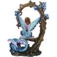 thumbnail image 3 of Ebros Amy Brown Fairy On Tree Swing Plank Bench by Pet Dragon Statue 10.75" Tall, 3 of 4