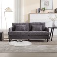 thumbnail image 2 of Modern Loveseat Sofa, Chenille Upholstered 2-Seat Sofa Couch with Rubber Wood Legs and 2 Pillow, Comfy Cloud Sofa Couch for Apartment Bedroom Office Club, Gray, 2 of 9