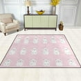 thumbnail image 3 of SKYSONIC Lightweight Soft Area Rugs White Bear On Pink Floor Mat for Kids Playing Room Hardwood Floor Living Room 63x48 inch Nursery Rugs, 3 of 6