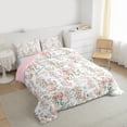 thumbnail image 3 of Castle Fairy Chic Floral Blossom 3 Pieces Queen Comforter Set for Teens Women Girls,Pink Green Ultra Soft Bedding Sets,Botanical Plants Bedding Comforter Set,Luxury Bedroom Decor, 3 of 8