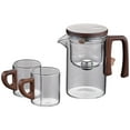 thumbnail image 2 of Kitchenware Clearance Sale, Teapot Tea Water Separation Elegant Cup Transparent 520Ml + 2 Wooden Handle Cups, By Relocy, 2 of 9