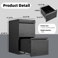 thumbnail image 3 of 2 Drawer File Cabinets for Home Office, Vertical File Cabinet with Lock, Office Cabinet for A4/Letter/Legal Size, Under Desk Filing Cabinet, Assembly Required(Black), 3 of 18