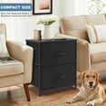 thumbnail image 2 of Nightstand Small Dresser with 2 Fabric Drawers Side Tables Bedroom End Table Bedside Storage Furniture for 20 inch Tall Night Stand for Entryway, College Dorm, Classic Black, 2 of 13