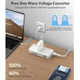 thumbnail image 2 of BESTEK Pure Sine Wave Voltage Converter 220V to 110V, 200W Universal Travel Adapter with 35W PD Port, 2 AC Outlets, EU/UK/IE/AU Plugs Travel Adapter, 2 of 7