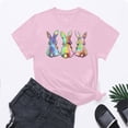 thumbnail image 2 of VBTAPA Womens Easter T-shirts Funny Cute Bunny Eggs Print Round Neck Short Sleeve Tops Novelty Holiday Graphic Tees Sales of Today Pink XL, 2 of 6