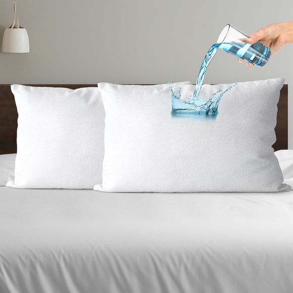 Amorosa 6 Piezas Fundas de Almohadas Impermeable Funda de Almohada Sofá Cómoda y Transpirable Ideal para Hogar Hotel y Viaje,Blanco Estándar-50*80cm