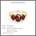 thumbnail image 4 of Gem Stone King 10K Yellow Gold Oval Checkerboard Red Garnet Engagement Ring for Women (2.72 Cttw, Gemstone Birthstone, Size 5), 4 of 4