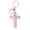 Pink, variant on Handmade Macrame Cross Keychain, Christian Car Decor Gifts for Men Women