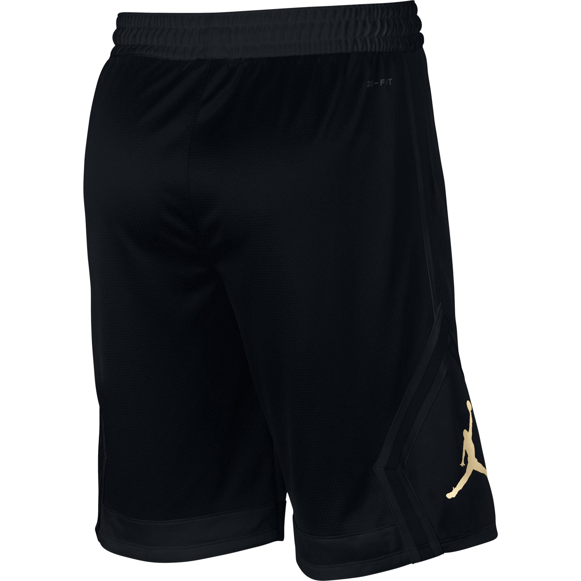black and gold jordan basketball shorts