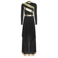 thumbnail image 7 of Aislor Women Liturgical Praise Dance Outfits Long Sleeve Worship Tunic Dress with Wide Leg Pants Black L, 7 of 7