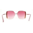 thumbnail image 4 of Womens Intricate Rhinestone Jewel Trim Metal Oversized Sunglasses Gold Pink, 4 of 4