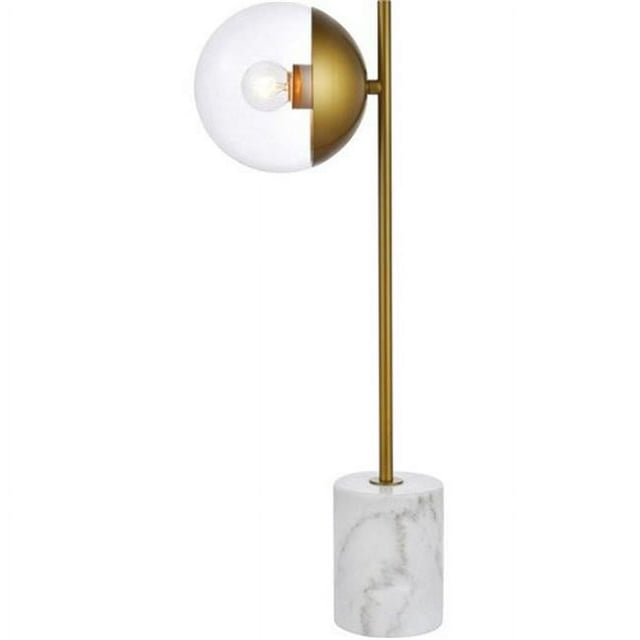 Living District LD6109BR Eclipse 1 Light Table Lamp with Clear Glass, Brass