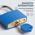 thumbnail image 3 of NOGIS 2 Pack 42mm Large Key Lock for Locker, Heavy Duty Lock with Key Colored Waterproof Padlocks Keyed Alike Gym Locker Lock for Indoor and Outdoors Use (Blue), 3 of 7