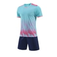 thumbnail image 4 of EnJoCho Boys Football Set Kids Baseball 2 Piece Outfits School PE Gym Athletic Sweatsuits Summer Short Sleeve Compression Shirt Shorts Set, 4 of 5