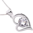 thumbnail image 6 of ALOV Jewelry Sterling Silver Father and Daughter Love Heart Cubic Zirconia Pendant Necklace, 6 of 6