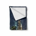 thumbnail image 2 of New York Soft Flannel Fleece Throw Blanket, United States Urban Life Themed Skyscrapers with Brooklyn Bridge Illustration, Cozy Plush for Indoor and Outdoor Use, 60" x 80", Multicolor, by Ambesonne, 2 of 6