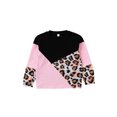 thumbnail image 2 of xiaxaixu Girls Leopard Print Clothes Set, Contrast Color T-shirt+Long Pants, 2 of 7