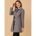 thumbnail image 4 of Abrigo Largo De Invierno Con Cuello Peter Pan Para Mujer Marrón claro L, 4 of 6