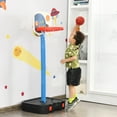 thumbnail image 3 of Gymax Portable 2 in 1 Kids Basketball Hoop Stand w/ Ring Toss & Storage Box Black, 3 of 10