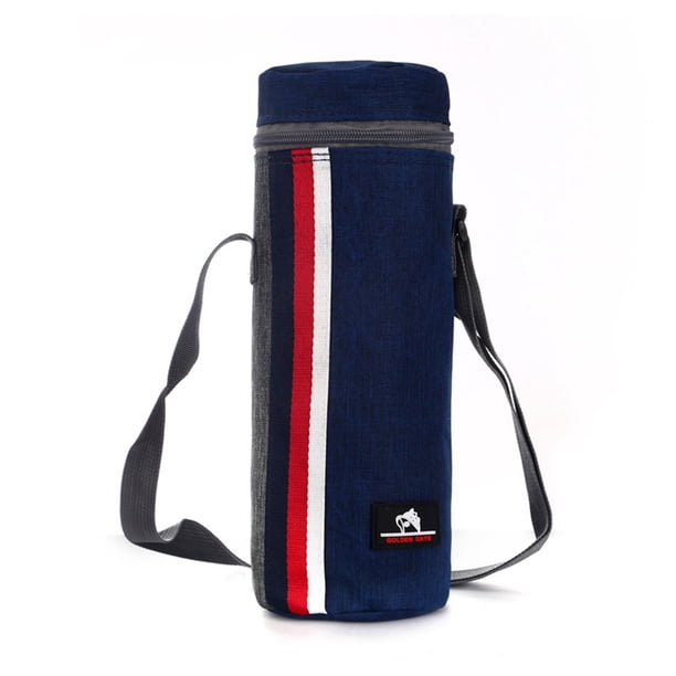 Naiovety Bolsa aislante para botella de agua, forro de aluminio, lavable, resistente, gran capacidad, bebida, fruta, refrigeración, bolsa de Kits de desorden para acampar Azul