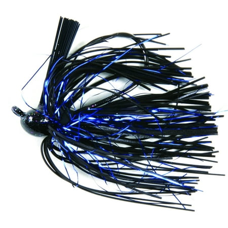 Rattle Flash - Lunker Lure 5012-4014 Rattle Flip Jig, 1/2 oz, Black Blue Flash Skirt