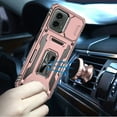 thumbnail image 3 of Designed for Motorola Moto G Stylus 5G 2024 Hybrid Case with Rotation Ring Stand Shockproof & Camera Window PC & TPU Armor Dropproof Phone Case Cover [Rose Gold], 3 of 6