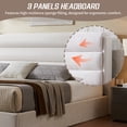 thumbnail image 4 of Zanmintaobo King Bed Frame with Lift up Storage,Wood Platform Bed with Headboard,Solid Wood Slat Support,Sturdy & Noiseless,No Box Spring Needed,Ivory, 4 of 12