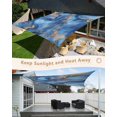 thumbnail image 4 of Abstract Marble Waterproof Sun Shade Sail Blue Gradient Gold Wave Texture Art Outdoor Patio Sun Shades Canopy UV Block Waterproof Sunshade for Garden Backyard Deck Pergola 12x16 Ft, 4 of 9