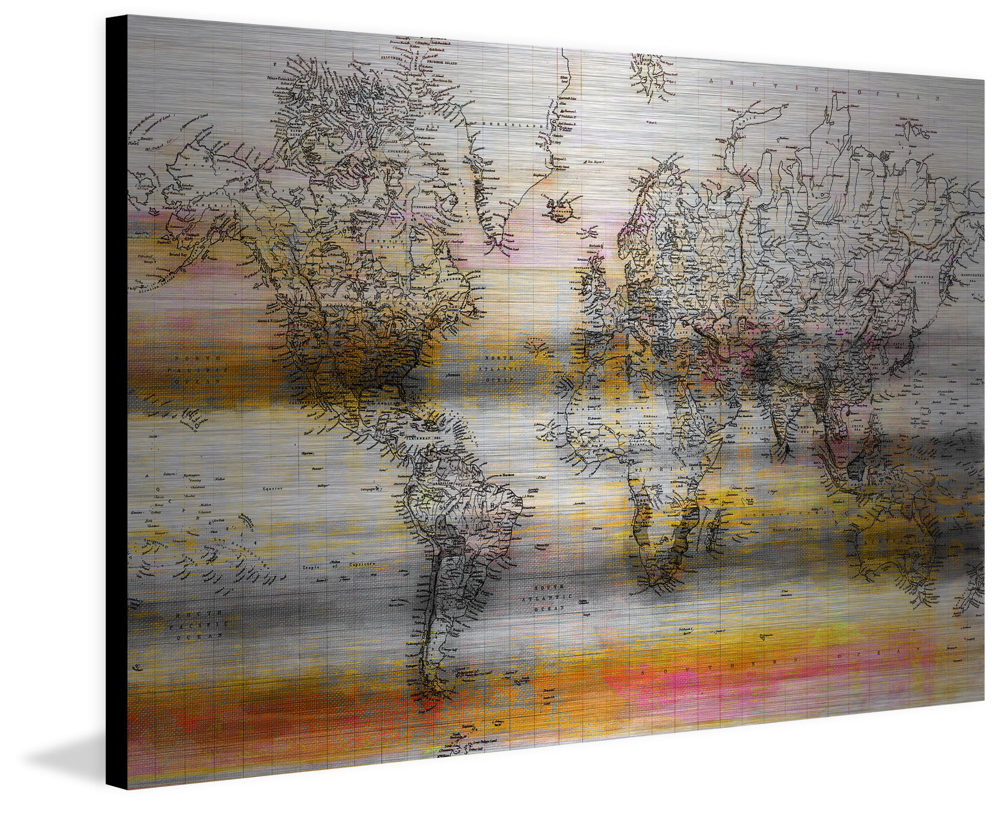 Parvez Michel Inc Parvez Taj 'Topographical Map' Print on Brushed Aluminum