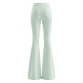 thumbnail image 5 of RUTAYY Women's Flare Pants Elastic High Waist Stretch Knit Slim Fit Versatile Casual Trousers, Light Green, 5 of 5