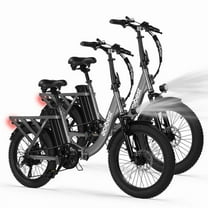 Electric Bike for Adults, Mars 20'' Fat Tire Folding Ebike with Peak 1200W Motor, 7 Speed 28MPH, Adjustable Bike Stem (Gray)*2