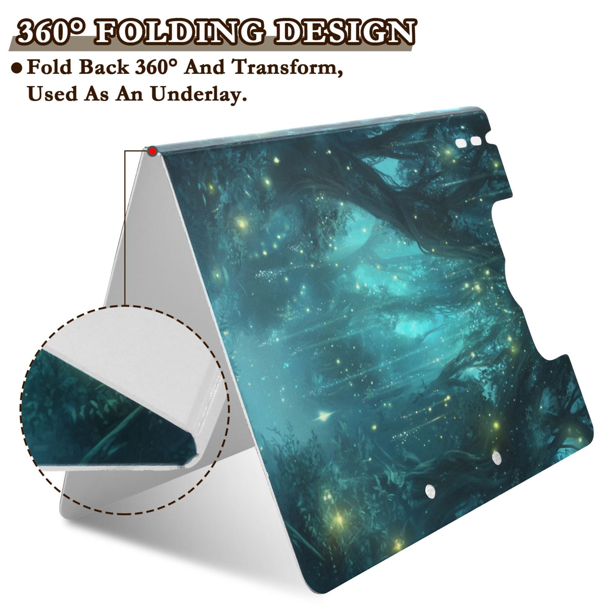 FORMRS A4 Clipboard Folder with Pen Holder Horizontal Foldable School Office Binder, Magical Forest