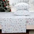 thumbnail image 3 of 4 Pcs Christmas 100% Cotton Flannel Printed Bed Sheet Set, 16 Inch Deep Pocket Sheets, 3 of 7