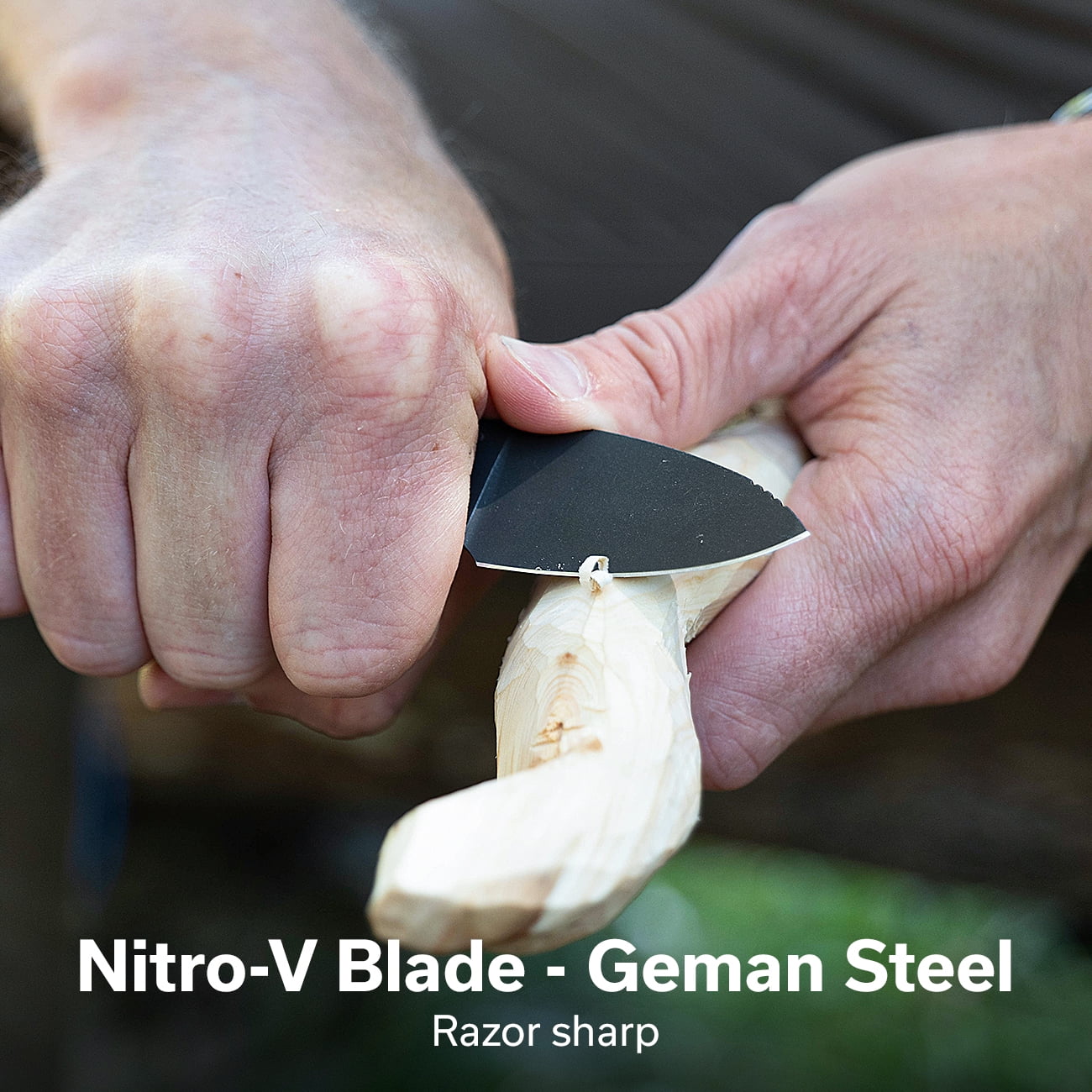 CIVIVI Edc Fixed Blade Knife with Kydex Sheath & Clip, 2.39" Nitro-V Blade G10 Handle Small Baby Banter Camping Hiking Knife Designed by Ben Petersen, Lanyard and Chain Included C23045-1 (Black)