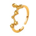 thumbnail image 1 of Anillo de estudiante con acabado galvanizado, diseño de apertura ajustable, símbolo de estrella, anillo a juego para pareja, joyería de aleación, regalo, 1 of 8