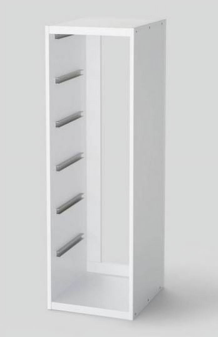 Brightroom Tall Sliding 4 Bin Cube Storage Organizer Bookshelf - White