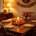 thumbnail image 4 of Gqtwoy Harvests Festival Candlestick Wreath, Artificial Flower Candle Ring, Halloween Thanksgiving Decoration, Decorative Table Centerpiece, Multi-Color Holiday Home Decor, 4 of 6