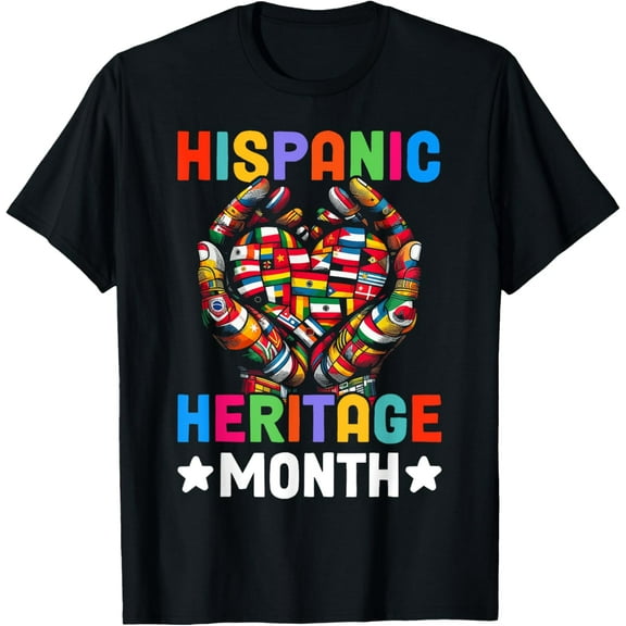 Hispanic Heritage Month National Latino Countries Flags T-Shirt