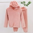 thumbnail image 2 of Babcutegg Teen Girls Pajamas Set Hooded Comfortable Soft Pullover Warm Loungewear Sets for Girls Pink Size 9-10, 2 of 3