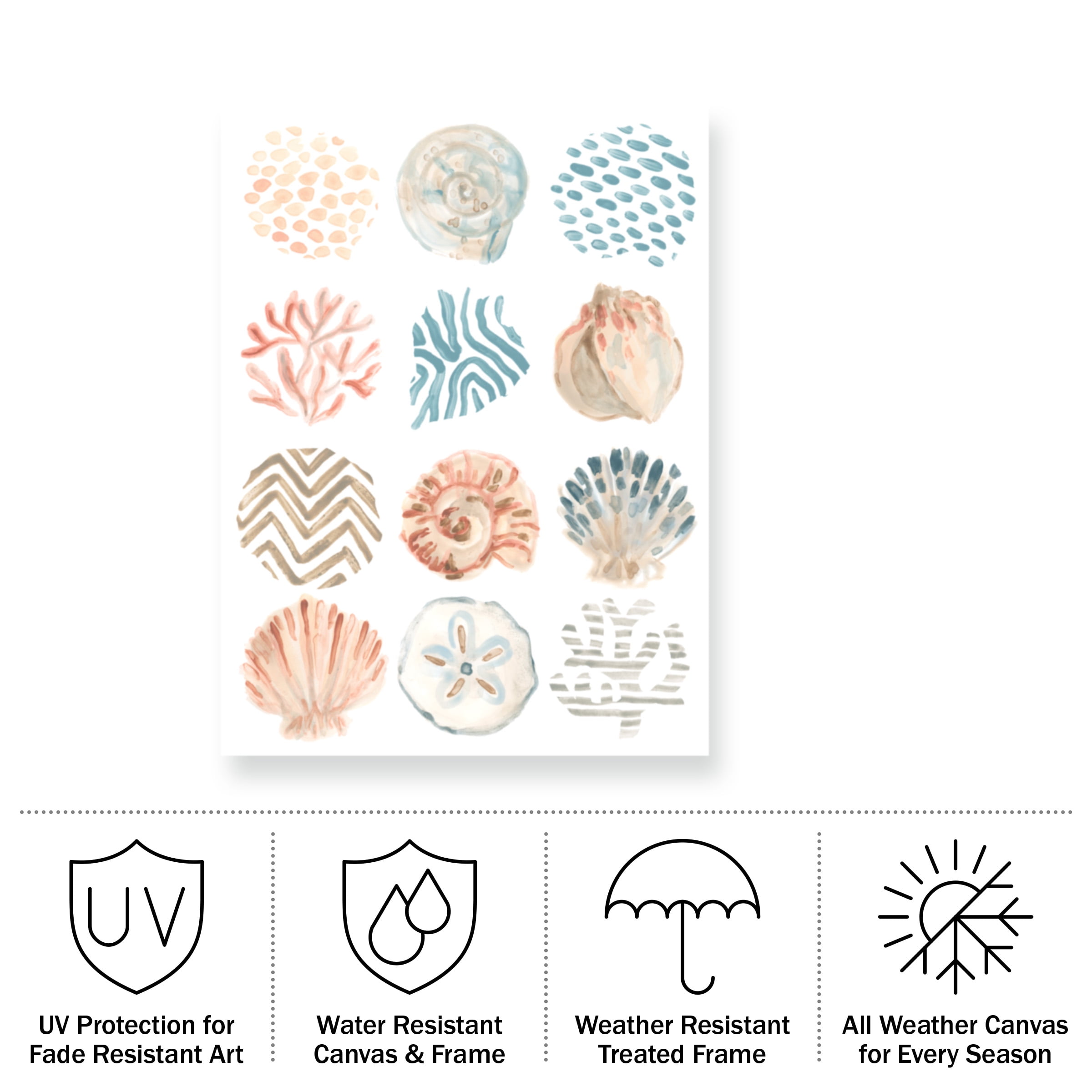 June Erica Vess 'Ocean Patterns II' Outdoor All-Weather Wall Decor