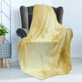 thumbnail image 4 of Christmas Soft Flannel Fleece Throw Blanket, Snowflakes Pattern Noel Holiday Yuletide Themed Winter Inspired Image, Cozy Plush for Indoor and Outdoor Use, 50" x 60", Sand Brown White, by Ambesonne, 4 of 5
