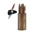 thumbnail image 1 of JS Gourmet - Ensemble de Couteaux avec Bloc de Rangement Universel, Lame en Acier Inoxydable, Brun, 1 of 3