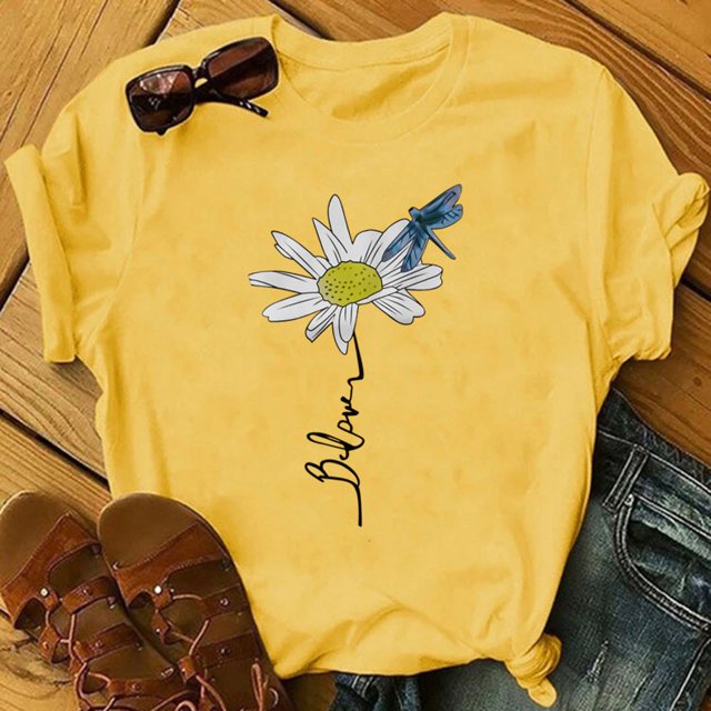 Pntutb Mujeres Casual Letras Impresión Camisas Manga Corta Suelta Tee tops Túnica Blusa Pntutb Pntutb-2733