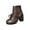 Coffee, variant on Xfvqtps Womens Fashion Chunky Heel Ankle Boots Buckle Lace up Martin Boots Faux Leather Mid Heel Winter Boots for Casual Outdoor Dress Black